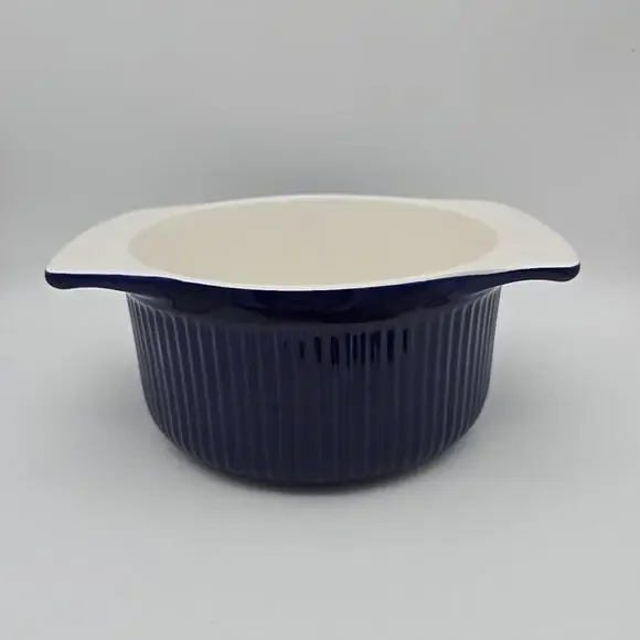 ROSHCO Cobalt BLue  8” Round  2 Qt. Casserole Baking Dish With Lid. Beautiful !! - Picture 8 of 9